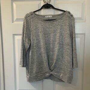 Gray Knotted Sweater Top